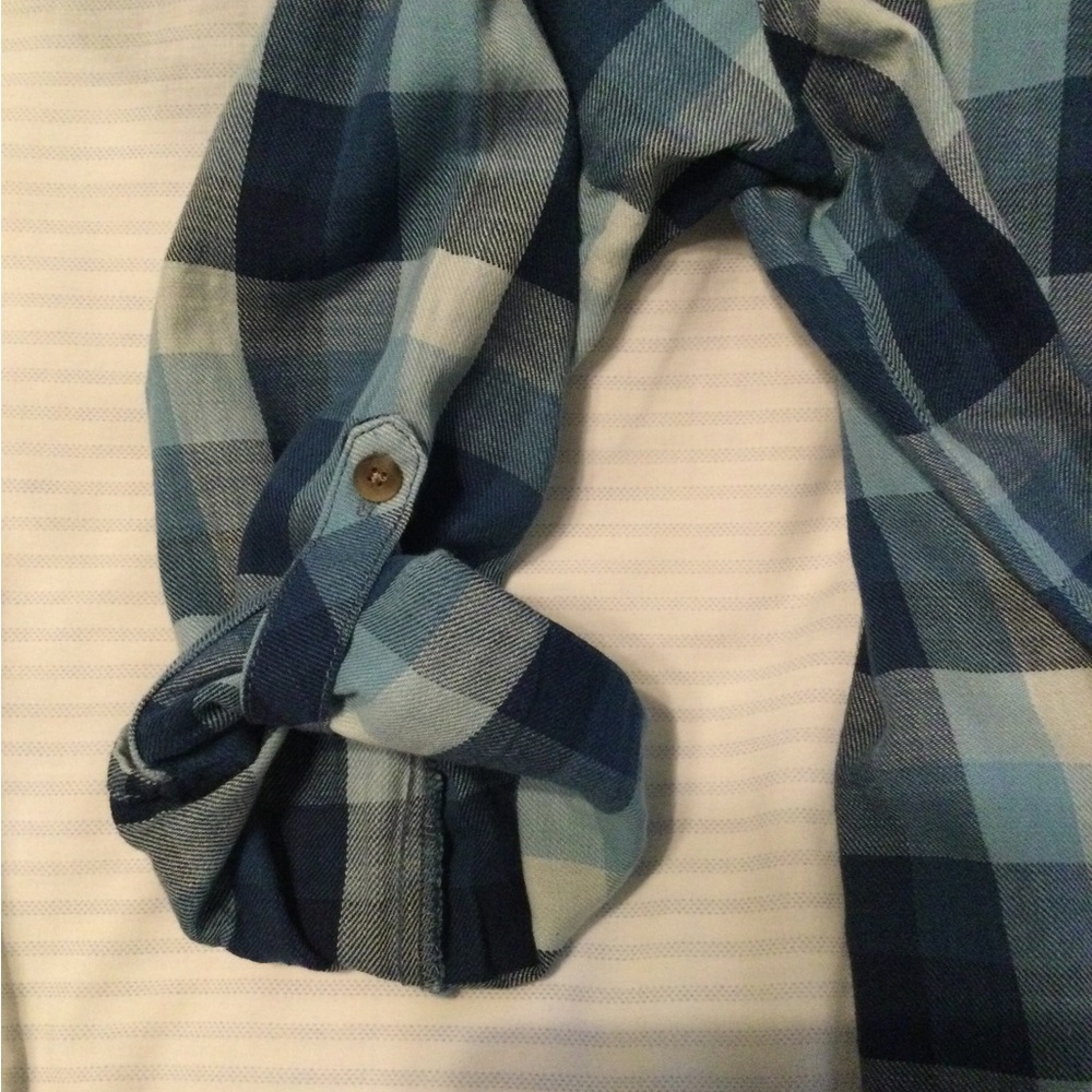 NWT J Jill Blue Plaid Button-Up Shirt with Pockets, size XL - Picture 4 of 9